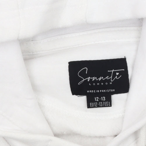 Sonneti Girls White Pullover Hoodie 12-13 Years