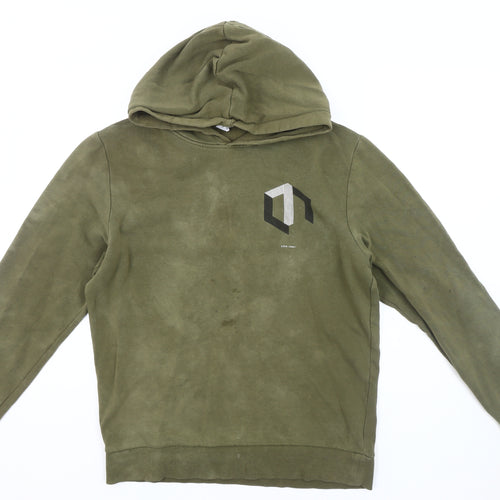 Jack & Jones Men's Green Pullover Hoodie Size S