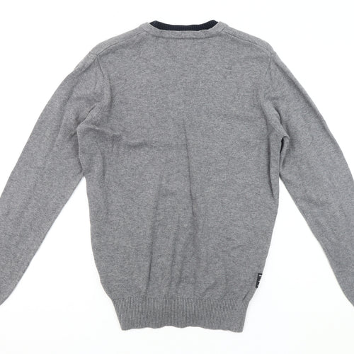 Jack & Jones Men's Grey Henley Jumper, Size S
