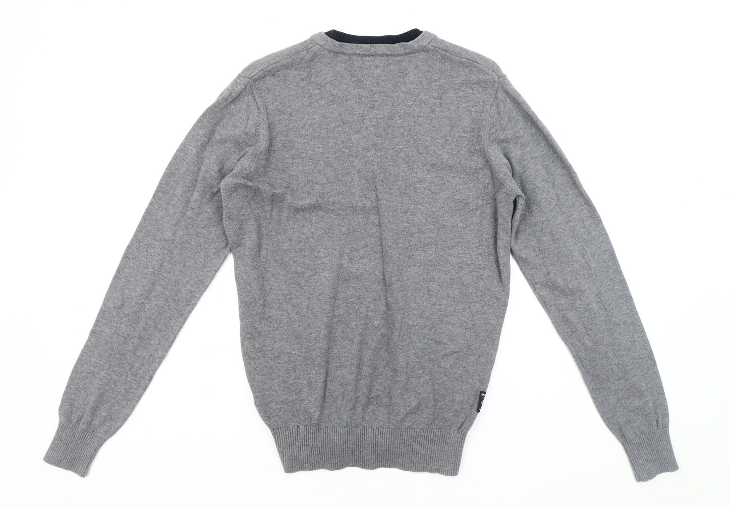 Jack & Jones Men's Grey Henley Jumper, Size S