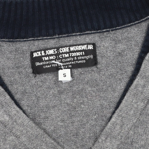 Jack & Jones Men's Grey Henley Jumper, Size S