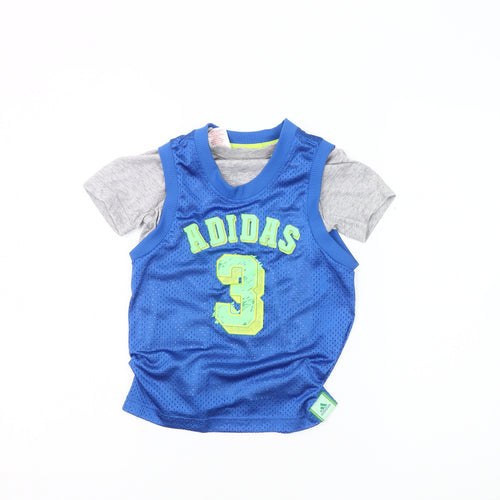 Adidas Boys Blue Tank Top Jersey 5-6 Years