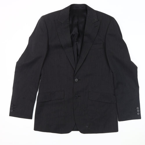 Jeff Banks Men's Black Wool Blazer, 36, Regular Fit