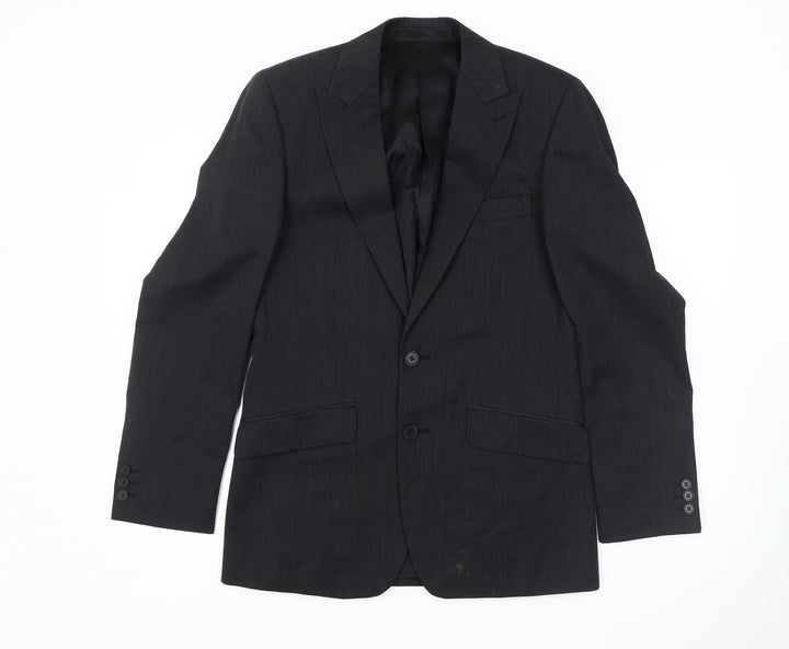Jeff Banks Men's Black Wool Blazer, 36, Regular Fit