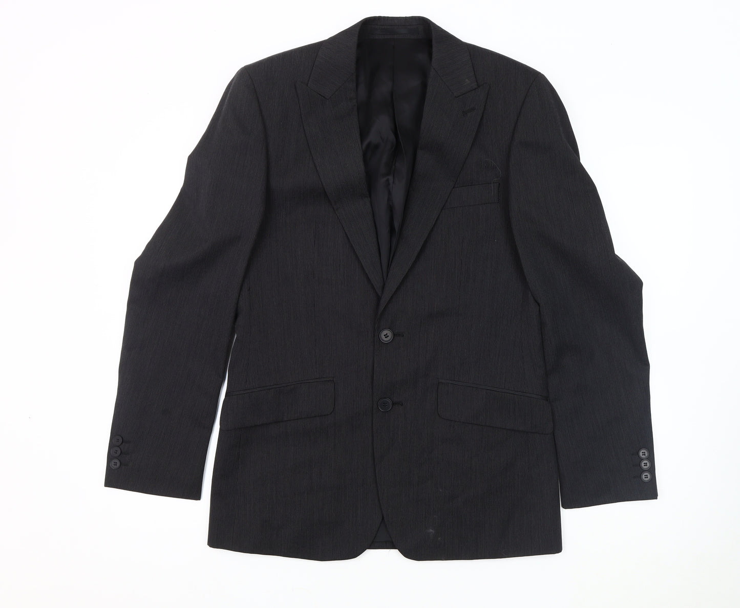 Jeff Banks Men's Black Wool Blazer, 36, Regular Fit