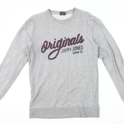 Jack & Jones Men's Grey Pullover Sweatshirt Size S