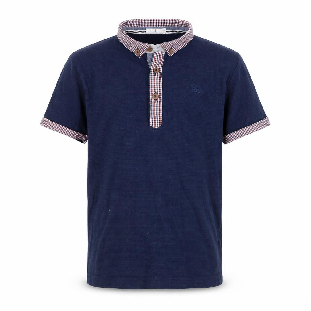 J Jeans Boys Blue Polo Shirt, Size 9-10, Button-Up, Cotton