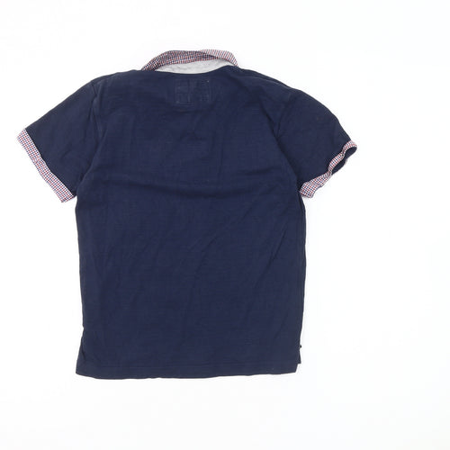 J Jeans Boys Blue Polo Shirt, Size 9-10, Button-Up, Cotton