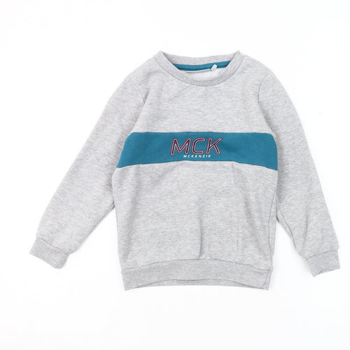 McKenzie Boys Grey Sweatshirt 6 Years Pullover Logo Jersey