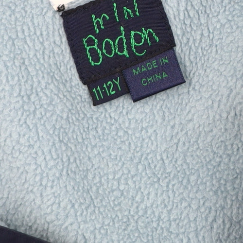 Mini Boden Boys Blue Pullover Hoodie 11-12 Years Lined