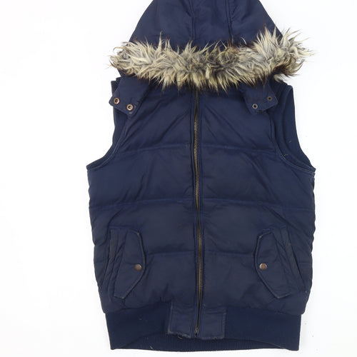 Pot Fleur Women's Blue Puffer Waistcoat - Size 12
