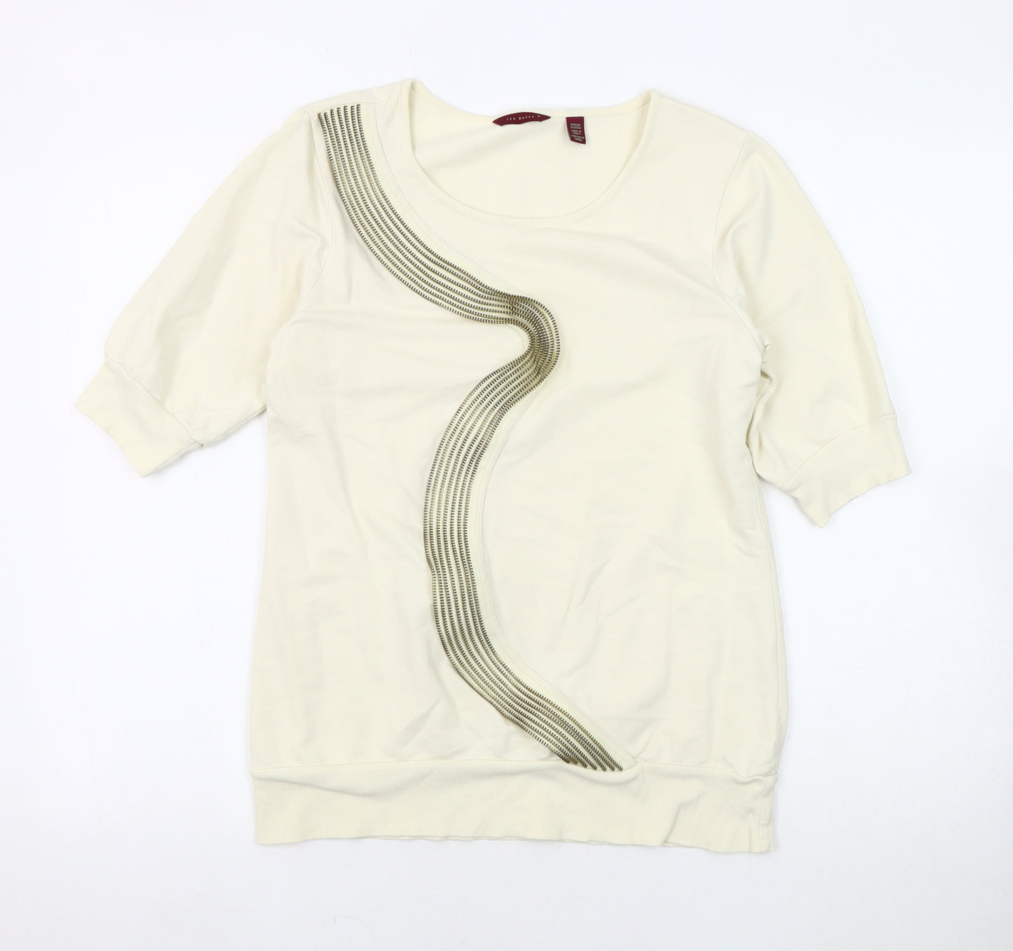 Ted Baker Women's Ivory Beaded Blouse Size 10