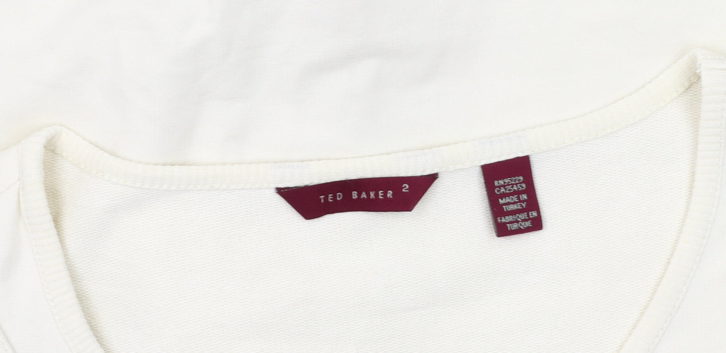 Ted Baker Women's Ivory Beaded Blouse Size 10