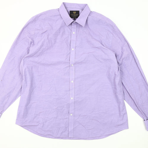 Scott & Taylor Men's Purple Button-Up Shirt, Size 18.5