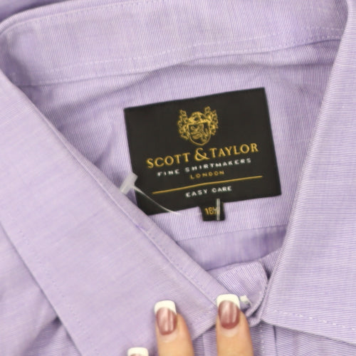 Scott & Taylor Men's Purple Button-Up Shirt, Size 18.5