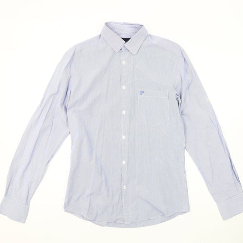 Jack & Jones Men's Blue Striped Button-Up Shirt S