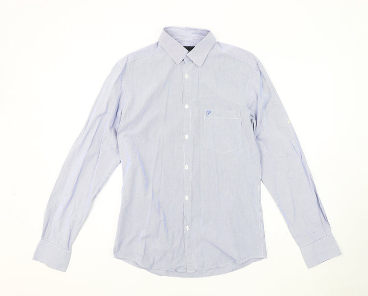 Jack & Jones Men's Blue Striped Button-Up Shirt S