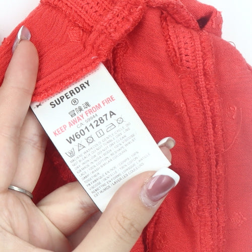 Superdry Women's Red Camisole Tank Top Size 12
