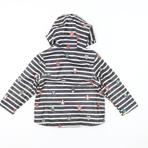 Joules Unisex Rain Coat 12-18M Multicoloured Striped Hooded Waterproof