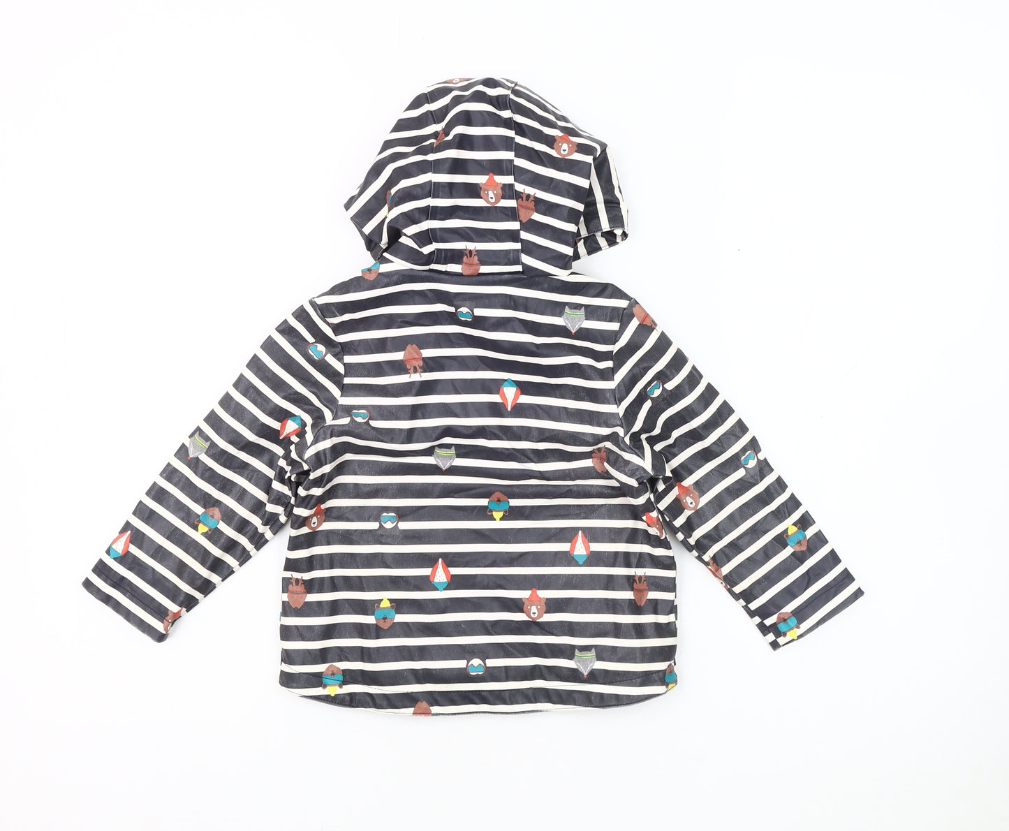 Joules Unisex Rain Coat 12-18M Multicoloured Striped Hooded Waterproof