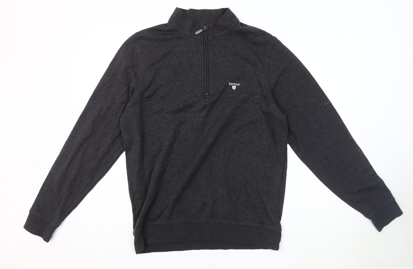 Barbour Men's Grey 1/4 Zip Sweatshirt Size S