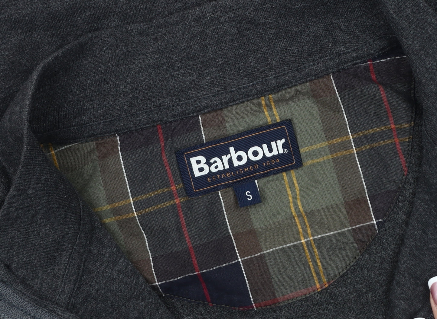 Barbour Men's Grey 1/4 Zip Sweatshirt Size S