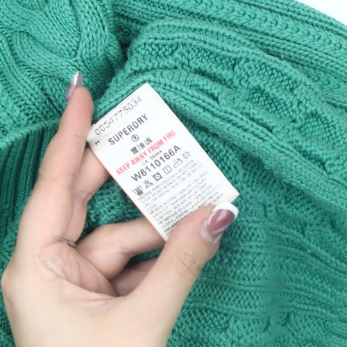 Superdry Women's Green Cable-Knit Jumper Size 6
