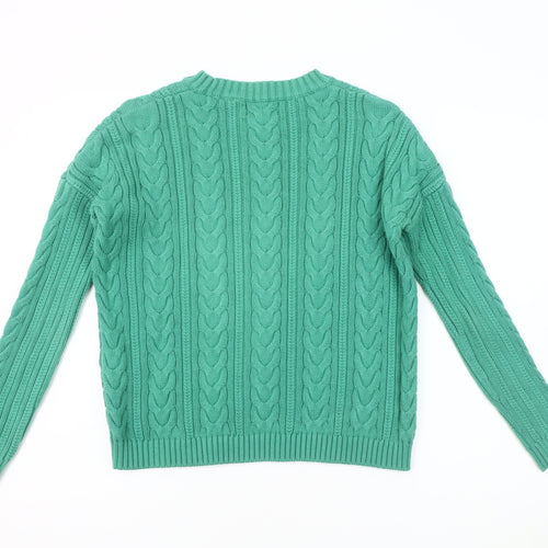 Superdry Women's Green Cable-Knit Jumper Size 6