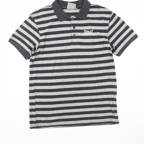 Everlast Men's Grey Striped Polo M, Breathable