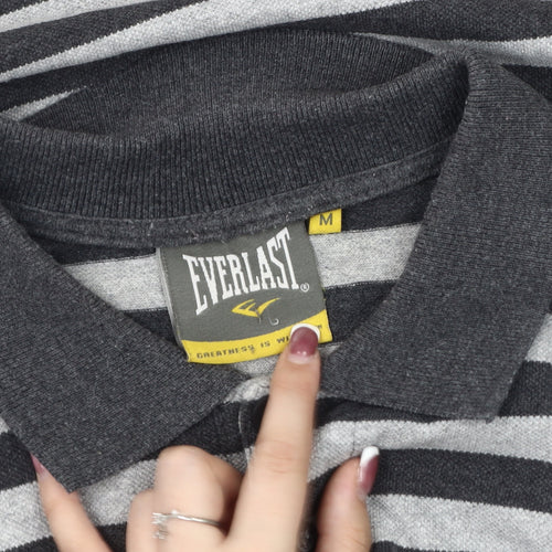 Everlast Men's Grey Striped Polo M, Breathable