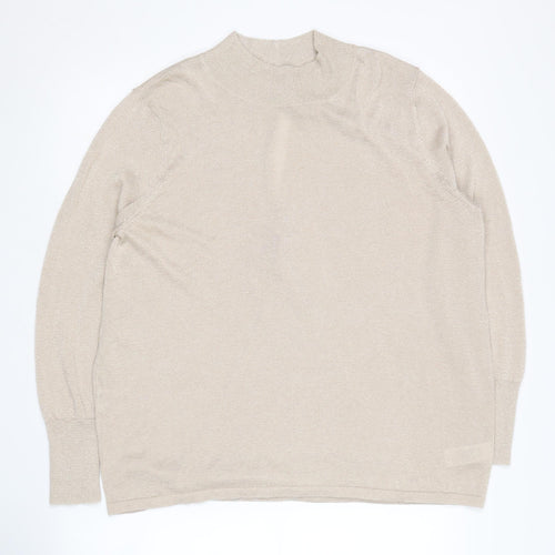 Next Women's Beige Mock Neck Pullover Jumper Size 20