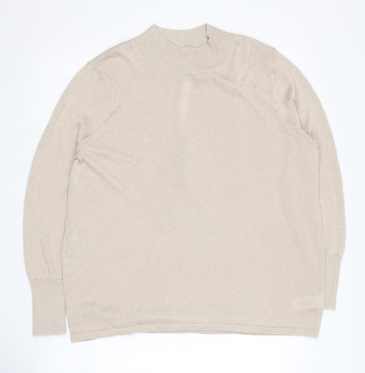 Next Women's Beige Mock Neck Pullover Jumper Size 20