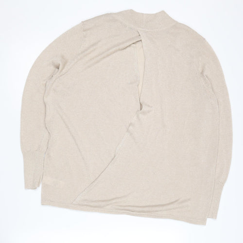 Next Women's Beige Mock Neck Pullover Jumper Size 20