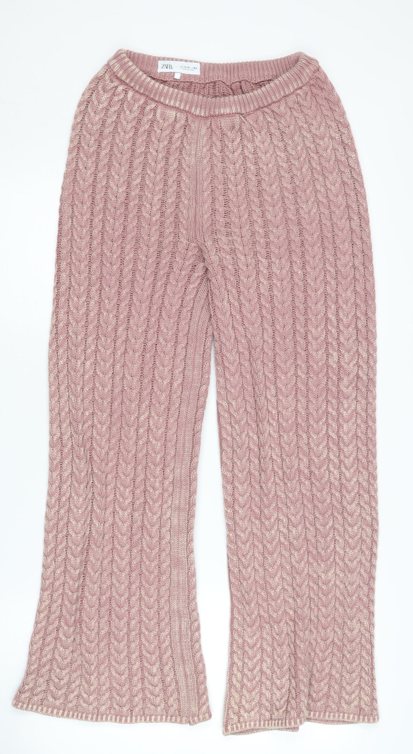 Zara Girls Pink Cotton Trousers 13-14 Years