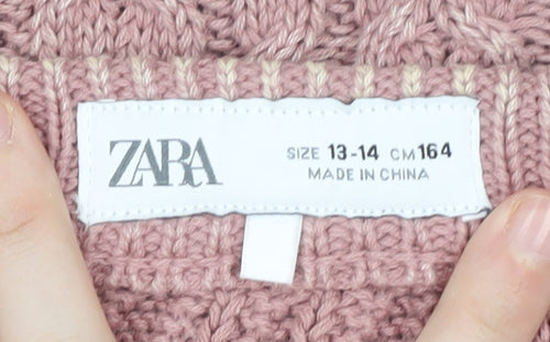 Zara Girls Pink Cotton Trousers 13-14 Years