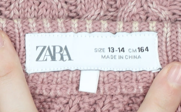 Zara Girls Pink Cotton Trousers 13-14 Years