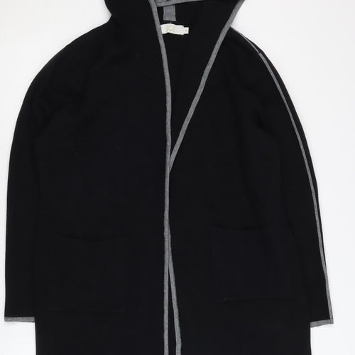 JCL Women's Black Hooded Long Coatigan M