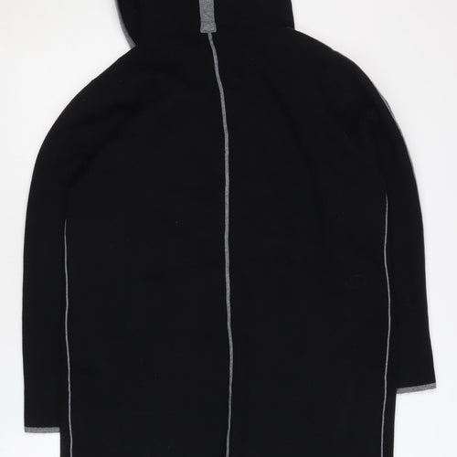JCL Women's Black Hooded Long Coatigan M