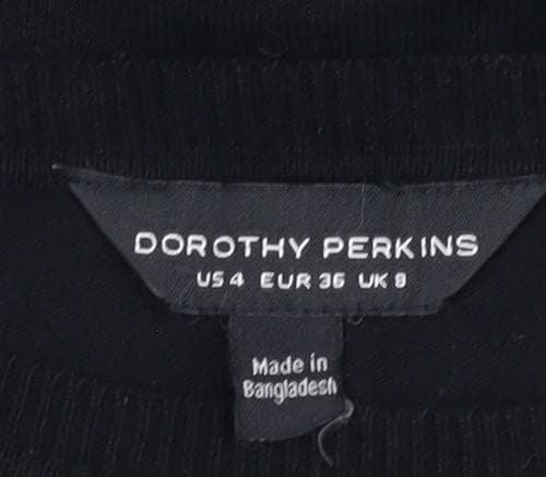 Dorothy Perkins Women's Black Knit Jumper Size 8