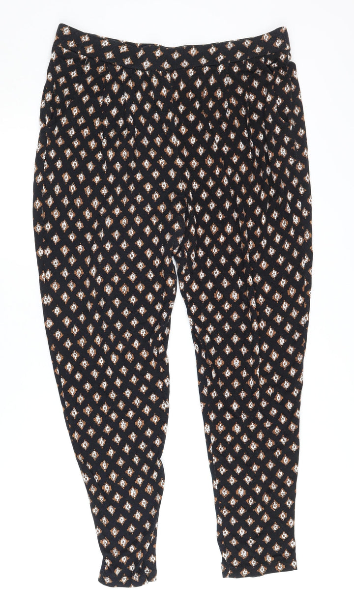 Debenhams Women’s Black Geometric Trousers Size 12