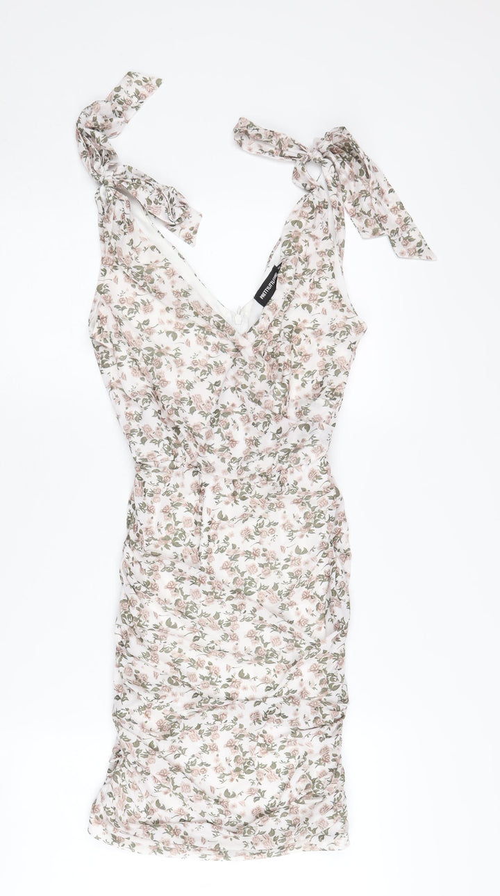 PrettyLittleThing Women's Multicoloured Floral Dress UK 6