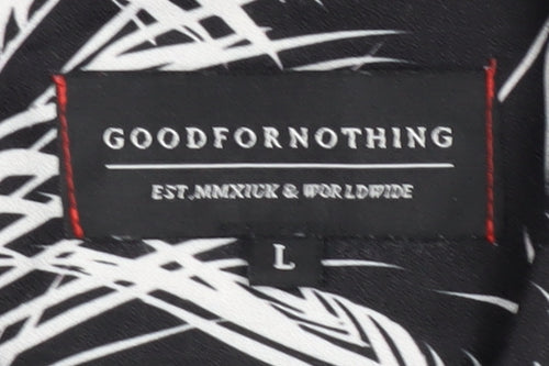 Goodfornothing Men's Black Floral Shirt - L Casual