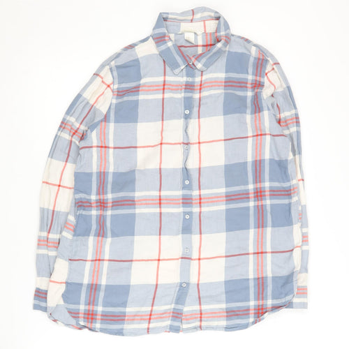 H&M Women's Multicoloured Plaid Button-Up Shirt