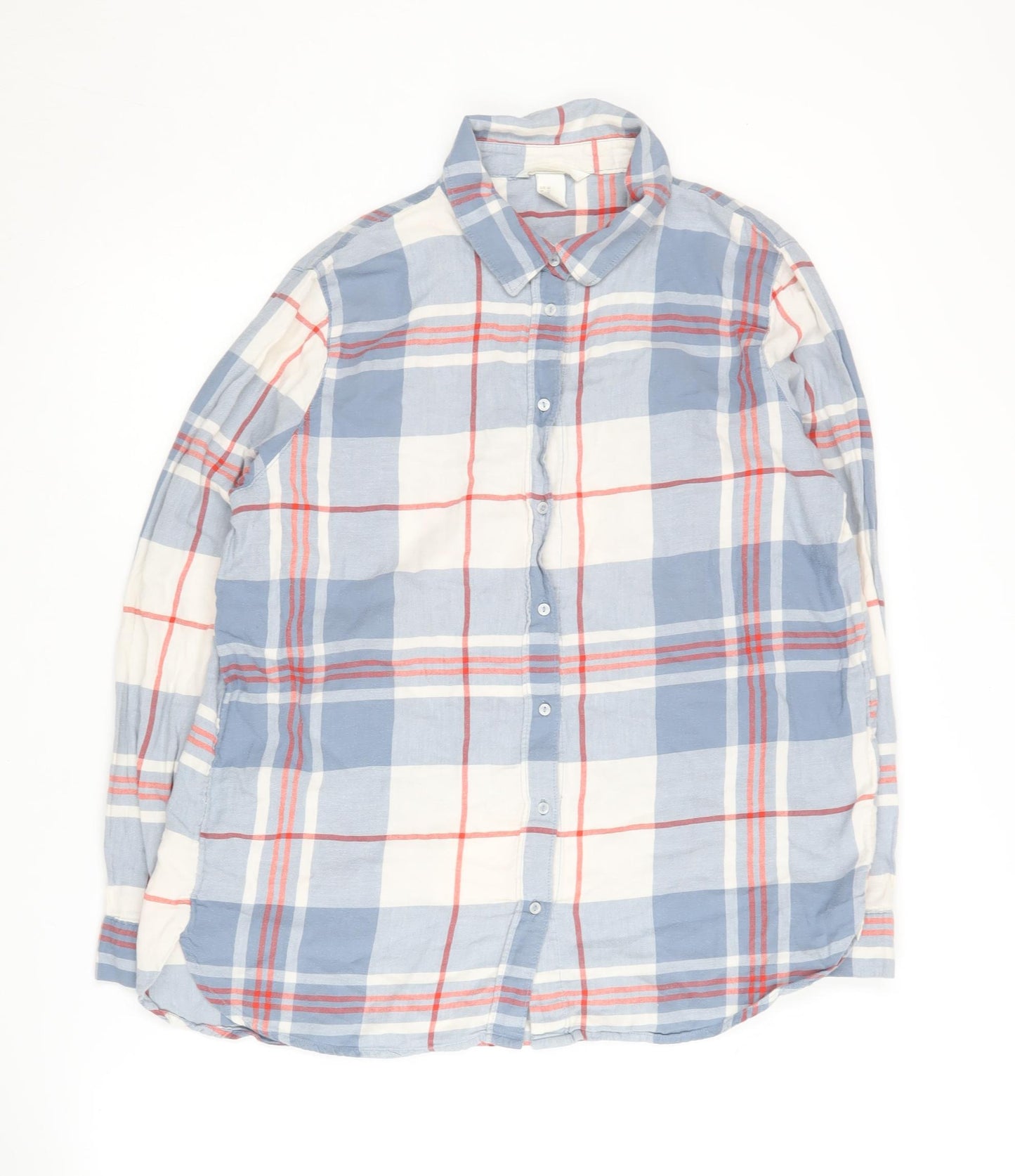 H&M Women's Multicoloured Plaid Button-Up Shirt