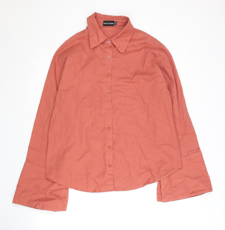 PrettyLittleThing Women’s Red Button-Up Shirt Size 8