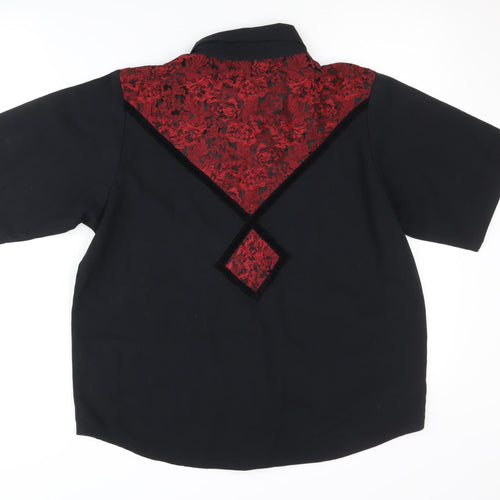 Silver Dollar Unisex Black Button-Up Shirt, Size 14