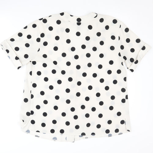 New Look Maternity Polka Dot Blouse, Size 8, Black, Casual