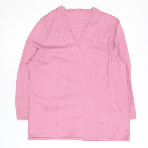 Eastex Women's Pink Cardigan, Size 12, Embroidered V-Neck