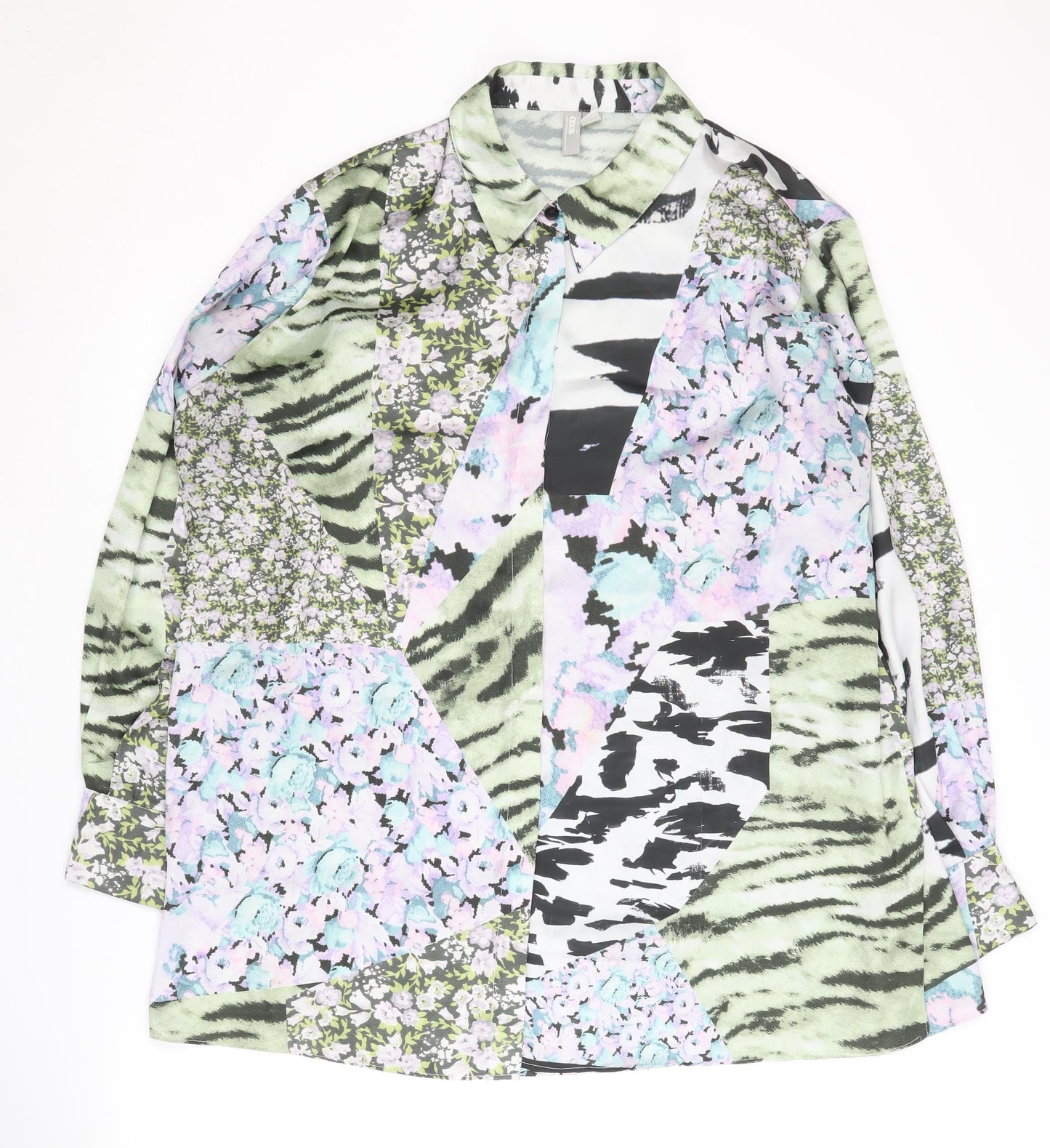 ASOS Women's Multicoloured Floral Button-Up Shirt Size 16
