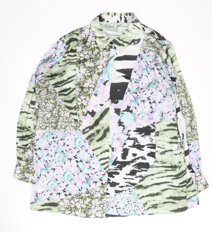 ASOS Women's Multicoloured Floral Button-Up Shirt Size 16